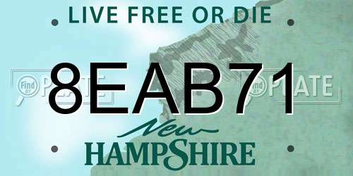 8EAB71 New Hampshire License Plate