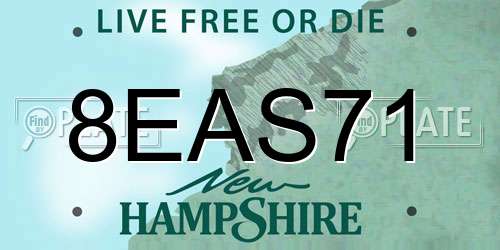 8EAS71 New Hampshire License Plate