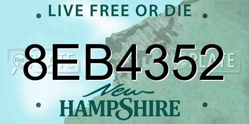 8EB4352 New Hampshire License Plate