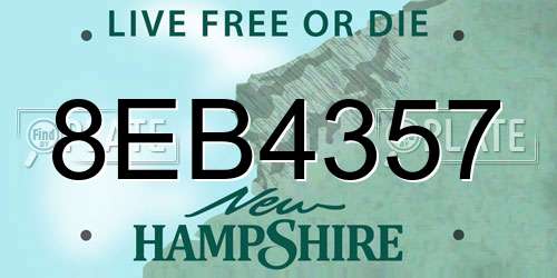 8EB4357 New Hampshire License Plate