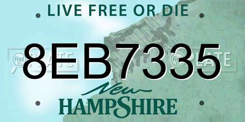 8EB7335 New Hampshire License Plate