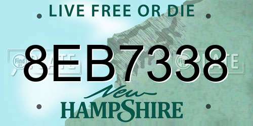 8EB7338 New Hampshire License Plate
