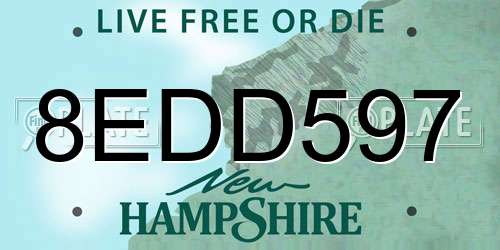 8EDD597 New Hampshire License Plate