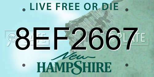 8EF2667 New Hampshire License Plate