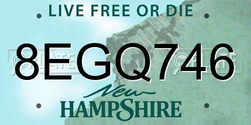 8EGQ746 New Hampshire License Plate