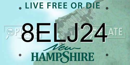 8ELJ24 New Hampshire License Plate