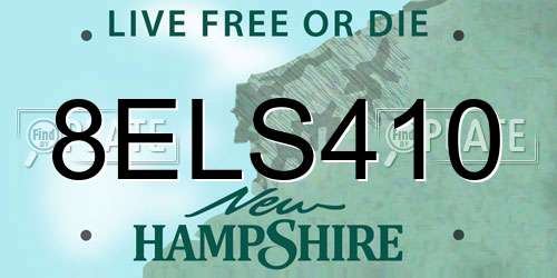 8ELS410 New Hampshire License Plate
