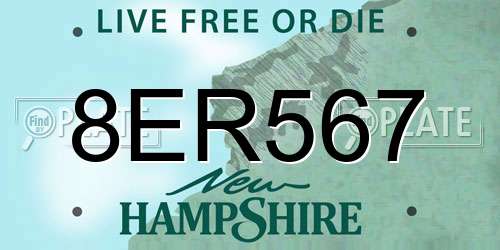 8ER567 New Hampshire License Plate