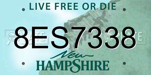 8ES7338 New Hampshire License Plate