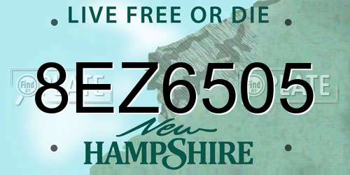 8EZ6505 New Hampshire License Plate