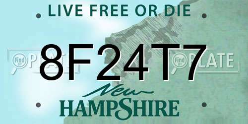 8F24T7 New Hampshire License Plate
