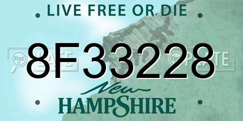 8F33228 New Hampshire License Plate