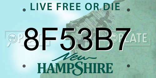 8F53B7 New Hampshire License Plate