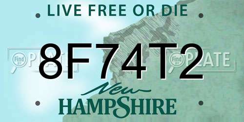 8F74T2 New Hampshire License Plate