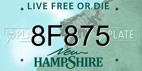 8F875 New Hampshire License Plate