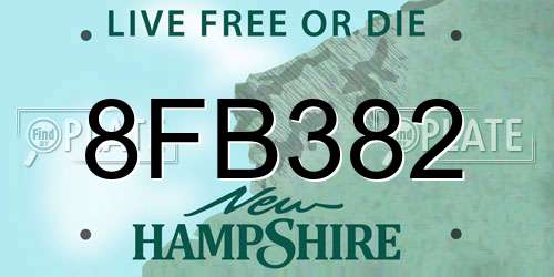 8FB382 New Hampshire License Plate