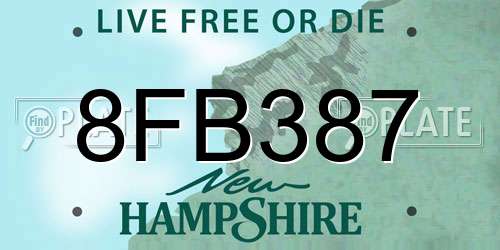 8FB387 New Hampshire License Plate