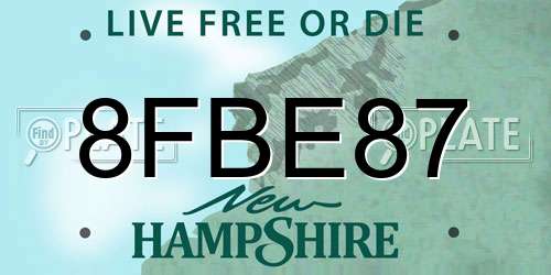 8FBE87 New Hampshire License Plate