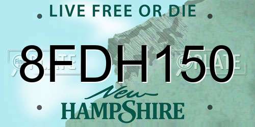 8FDH150 New Hampshire License Plate