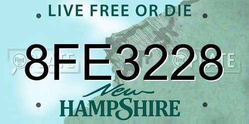 8FE3228 New Hampshire License Plate