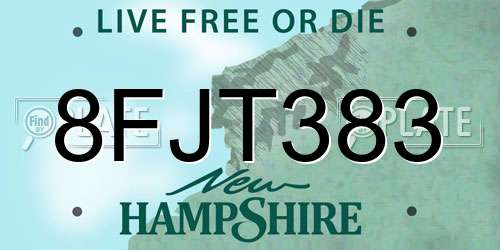 8FJT383 New Hampshire License Plate
