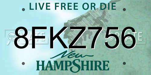 8FKZ756 New Hampshire License Plate