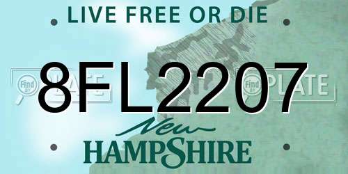 8FL2207 New Hampshire License Plate