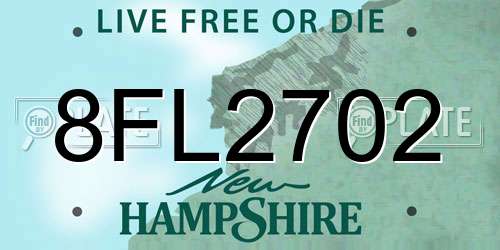 8FL2702 New Hampshire License Plate