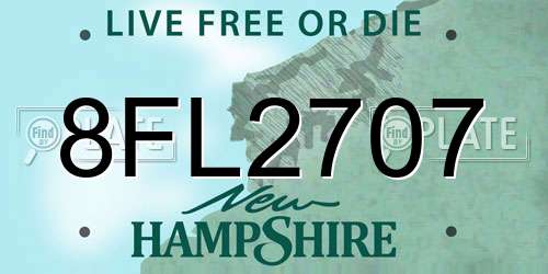 8FL2707 New Hampshire License Plate