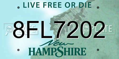 8FL7202 New Hampshire License Plate