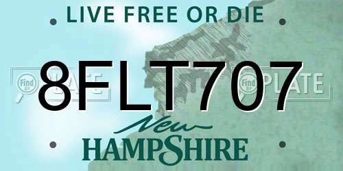 8FLT707 New Hampshire License Plate