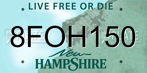 8FOH150 New Hampshire License Plate