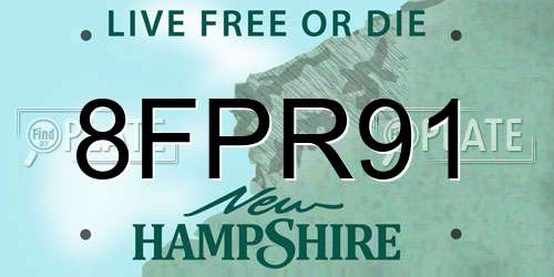 8FPR91 New Hampshire License Plate