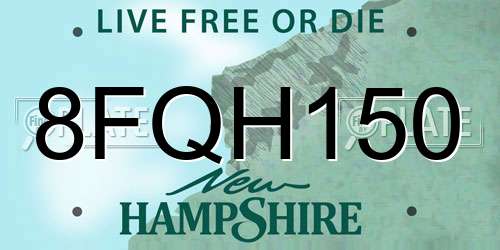 8FQH150 New Hampshire License Plate