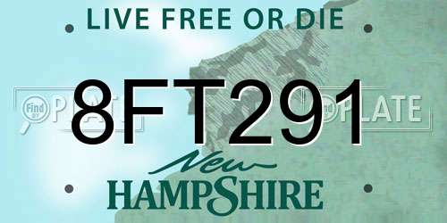 8FT291 New Hampshire License Plate