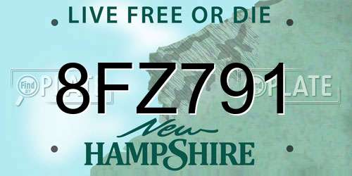 8FZ791 New Hampshire License Plate