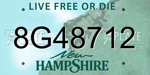 8G48712 New Hampshire License Plate