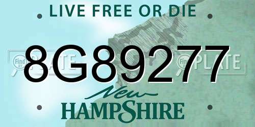 8G89277 New Hampshire License Plate