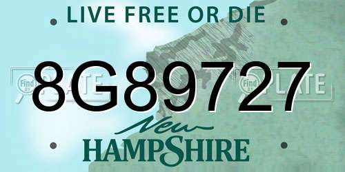8G89727 New Hampshire License Plate