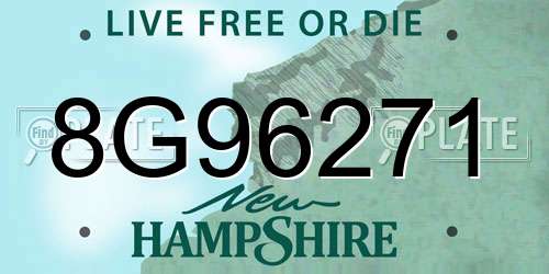 8G96271 New Hampshire License Plate