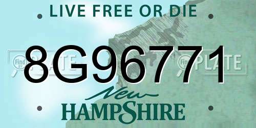 8G96771 New Hampshire License Plate