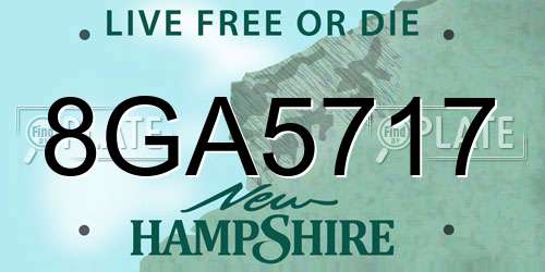 8GA5717 New Hampshire License Plate
