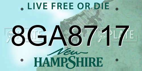 8GA8717 New Hampshire License Plate