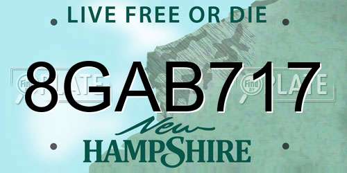 8GAB717 New Hampshire License Plate
