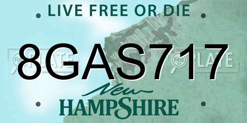 8GAS717 New Hampshire License Plate