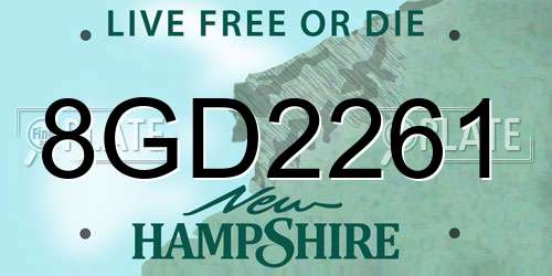8GD2261 New Hampshire License Plate