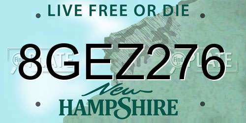 8GEZ276 New Hampshire License Plate