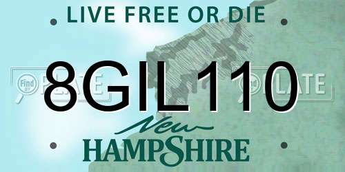 8GIL110 New Hampshire License Plate