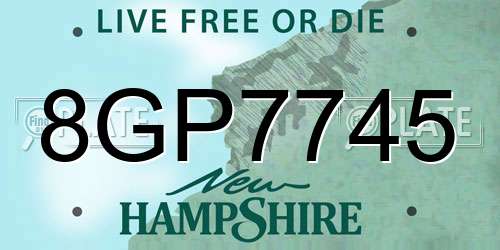 8GP7745 New Hampshire License Plate