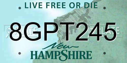 8GPT245 New Hampshire License Plate